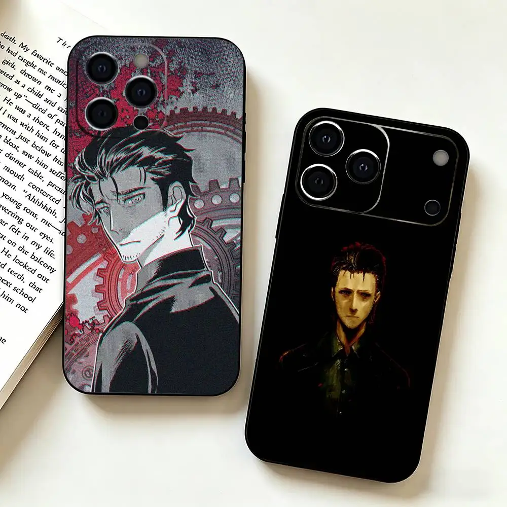 

Steins;Gate O-Okabe Rintarou Phone Case For iPhone 17,16,15,14,13,12,11 Plus,Pro Max,XS,Soft Silicone Black Cover