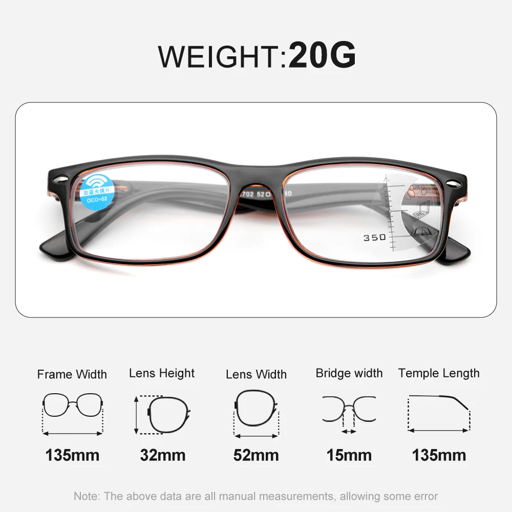 NLEYSOH Progressive Multifocal Reading Glasses, Blue Light Blocking Spring Hinge Computer Readers for Men Women - view 5