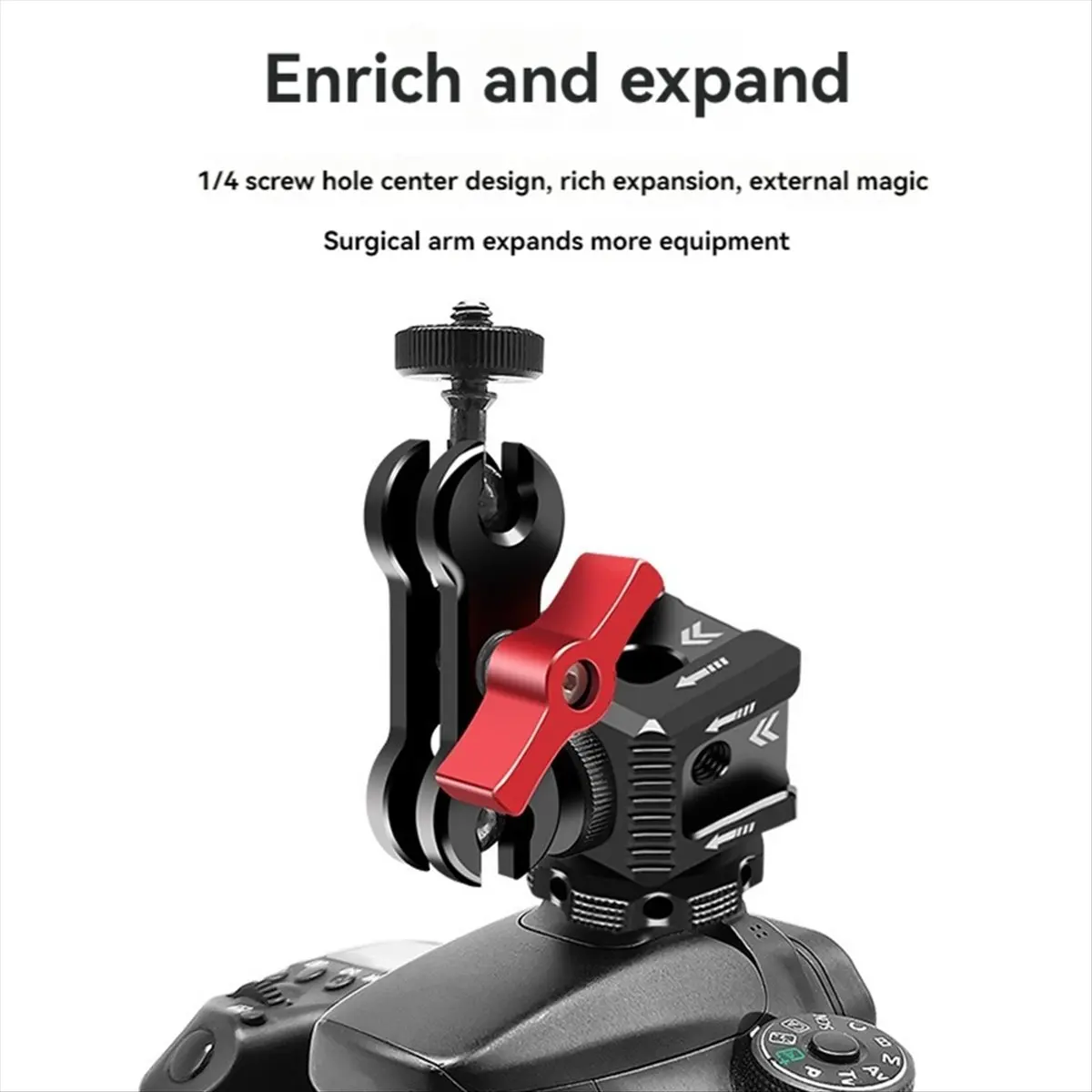 A71Z Triple Hot Shoe Mount Adapter 1/4 Hole Hot Shoe Monitor Base Mic Fill Light Bracket Holder for SLR Camera Cage