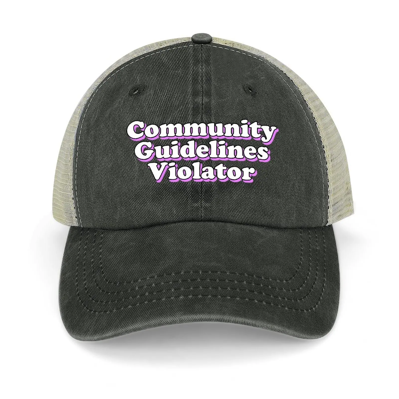 

Community Guidelines Violator Baseball Cap Rave Big Size Hat Cosplay hats for men Men Golf Wear Women's
