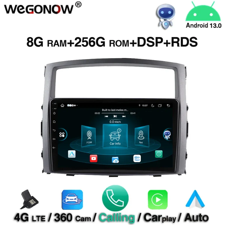 

Автомобильный DVD-плеер Carplay 8G + 256GB DSP Android 13 для MITSUBISHI PAJERO 2006-2012 GPS-навигация Радио 4G LTE Wifi Bluetooth RDS