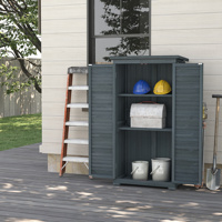 Outsunny wooden shed 0,31 m² with 2 doors and 2 gray shelves