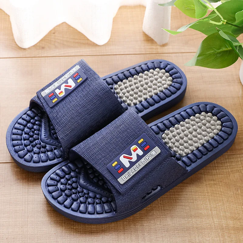 Soles massage slippers men's acupoints soles soles soles home indoor antiskid home lovers men's home cool slippers