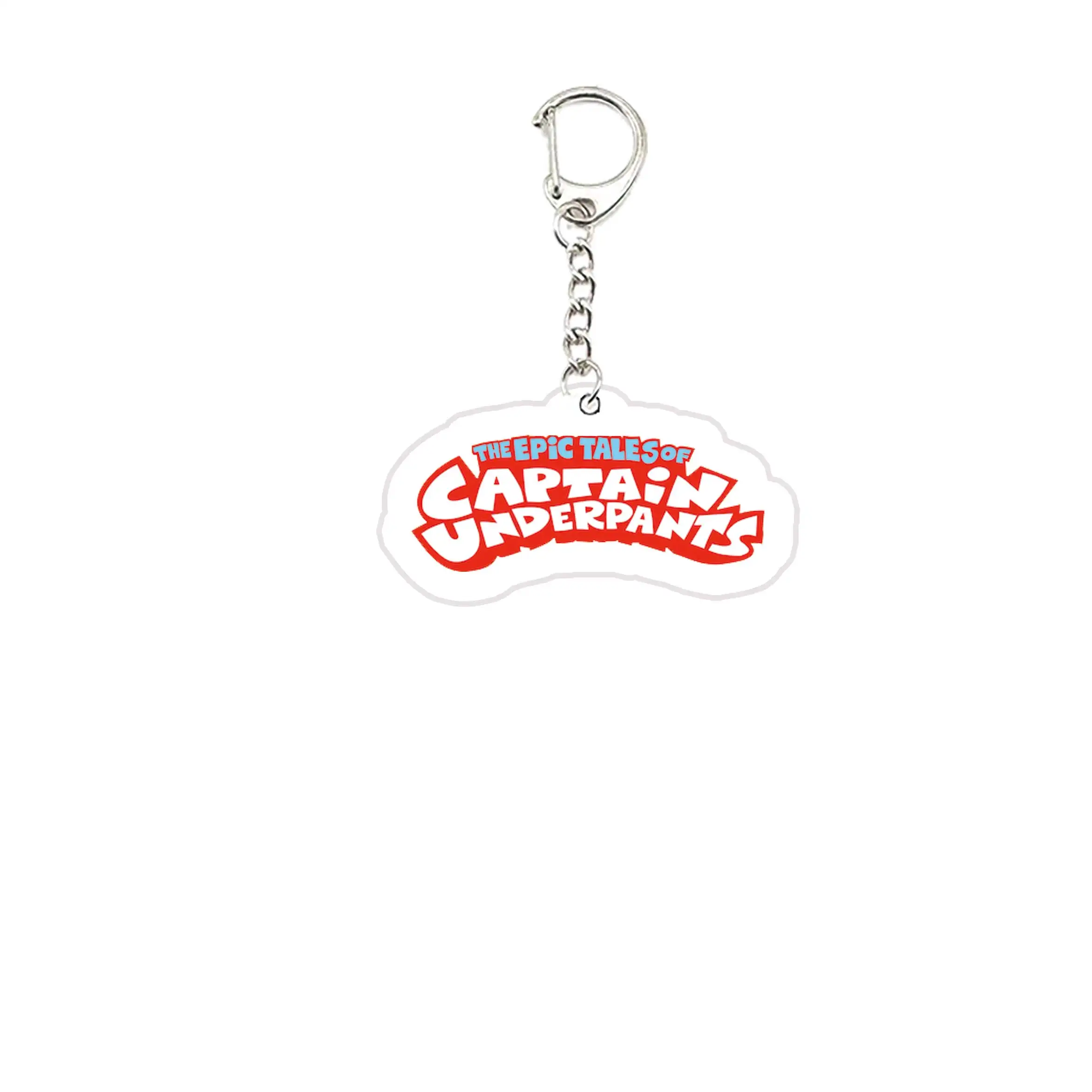 Acrylic Cute Captain Underpants Keychain Keyring Captain Underpants Key Chain Ring Pendant Keyring Accessories for Bag Fans Gift