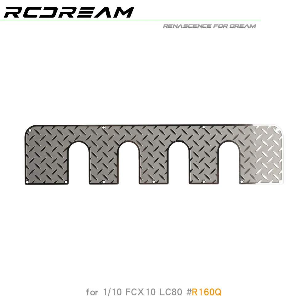 RCDream 1/10 Protective Sheet Chequered Plate Metal Decorative for FCX10 LC80 Roof Rack Front End Upgrade Option parts  #R160Q