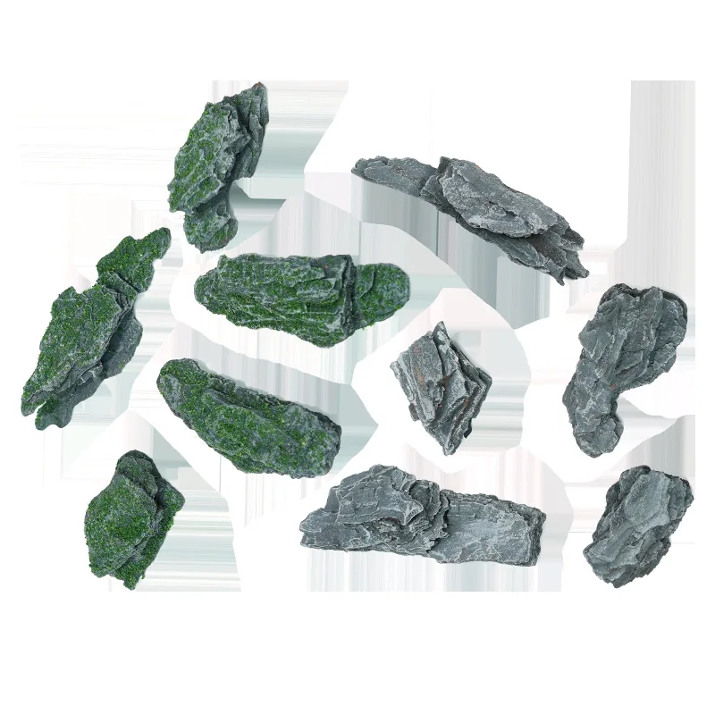6 Stück Zufällige Form Unregelmäßige Simulationsfelsen für Mikrolandschaften, Felsmaterial für Layouts, 2-6cm Länge, Modellbausätze, Outdoor-Waldfelsen – Detail 4