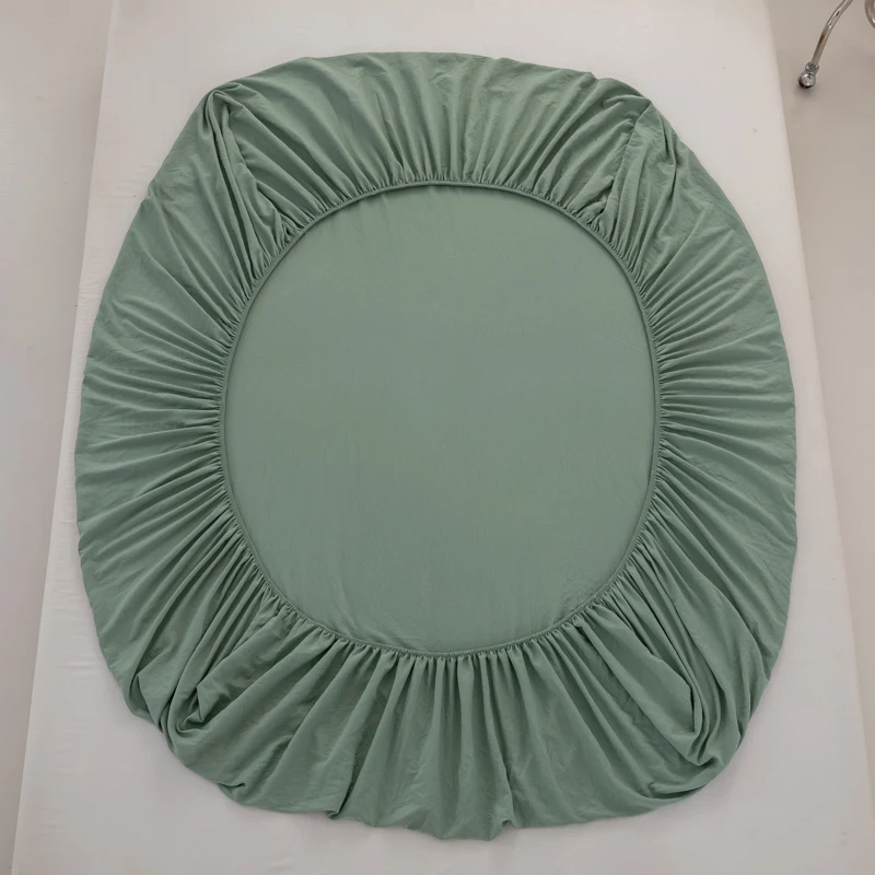 Soft Cotton Fitted Sheet with Elastic Band Non Slip Durable Mattress Cover for Single Double Queen King Bed 140/160/180/200/220