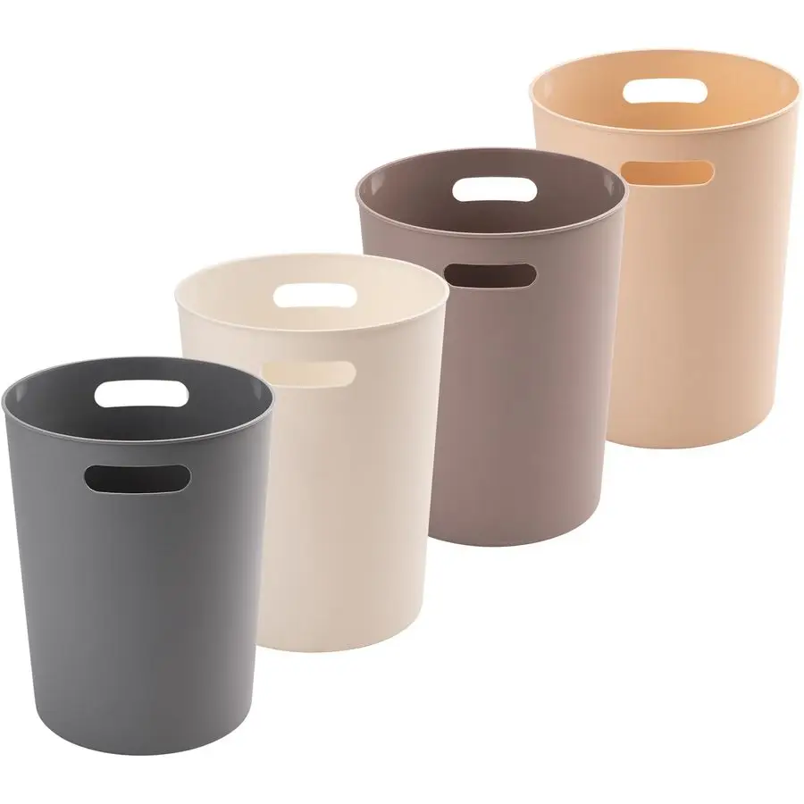 

Pack Small Trash Can for Bathroom 3 Gallon 12Liter Wastebasket, Round Plastic Garbage Container Bin for Bedroom Office.