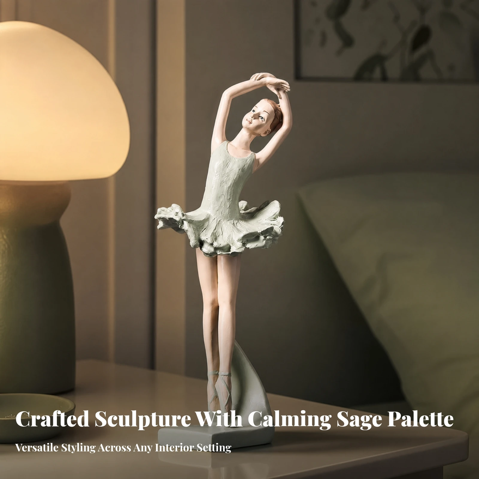Ballerina Figurine with Base Sculpted Ballerina Figurine Ballet Dancer Sculpture Textured Shelf Decor Artistic