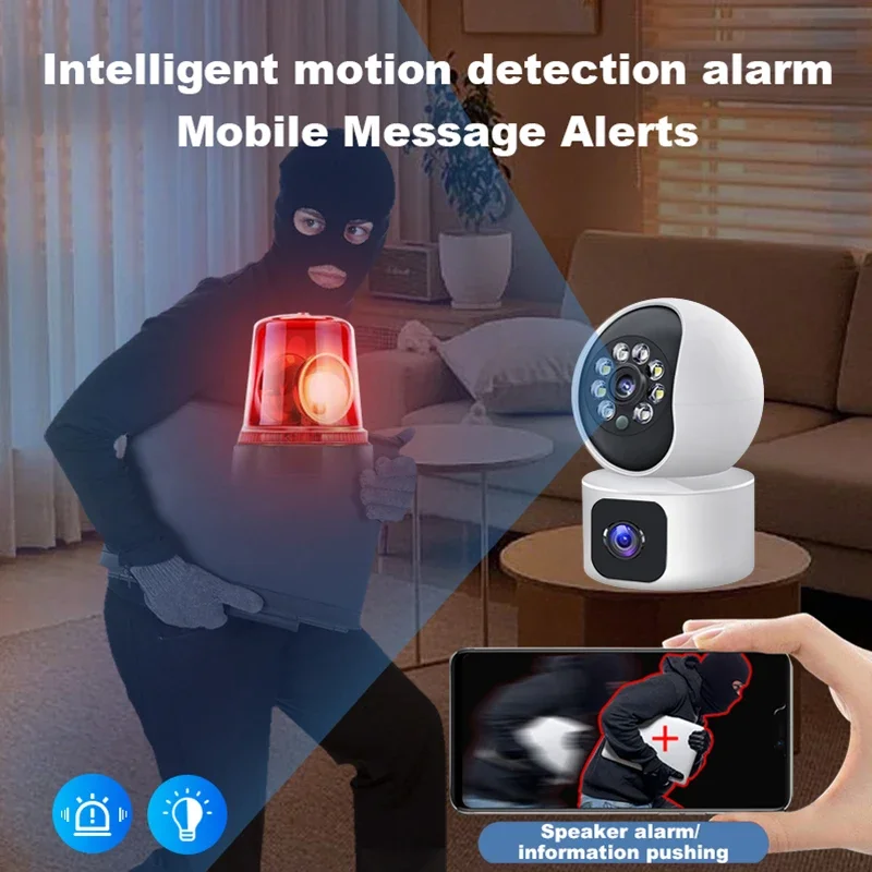 3mp Dubbele Lens Wifi Ptz Camera Indoor Ai Human Tracking Draadloze Beveiliging Bewaking Video Nachtzicht Ip Camera Babyfoon