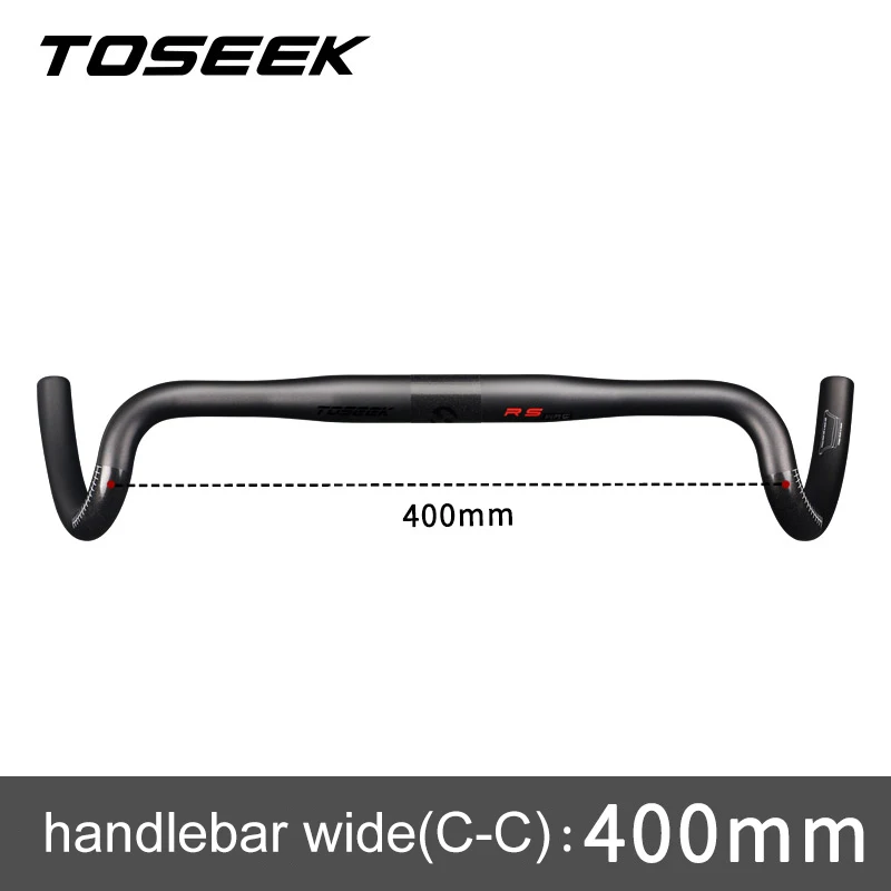 TOSEEK RS-wrc Carbon Gravel Lenker Exotropismus Lenker 31,8 mm Cyclocross Rennrad Lenker 400/420/440 mm Mattschwarz