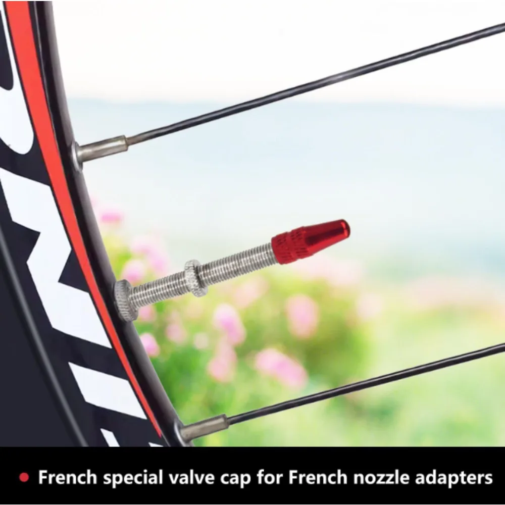 4PCS French Valve Caps CNC Bicycle Aluminum Valve Caps Colored Valve Covers