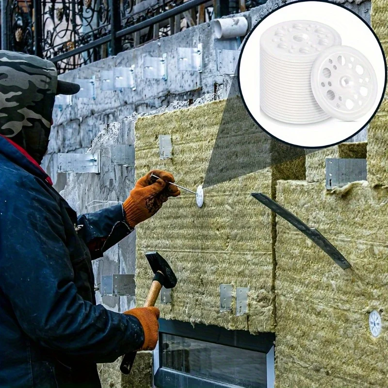 20 قطعة غسالة بلاستيكية تحميل نشر غسالة البولي بروبيلين. يتم استخدامها لتثبيت ودعم ألواح الرغوة المعزولة بالإسفنج الصلب و #2