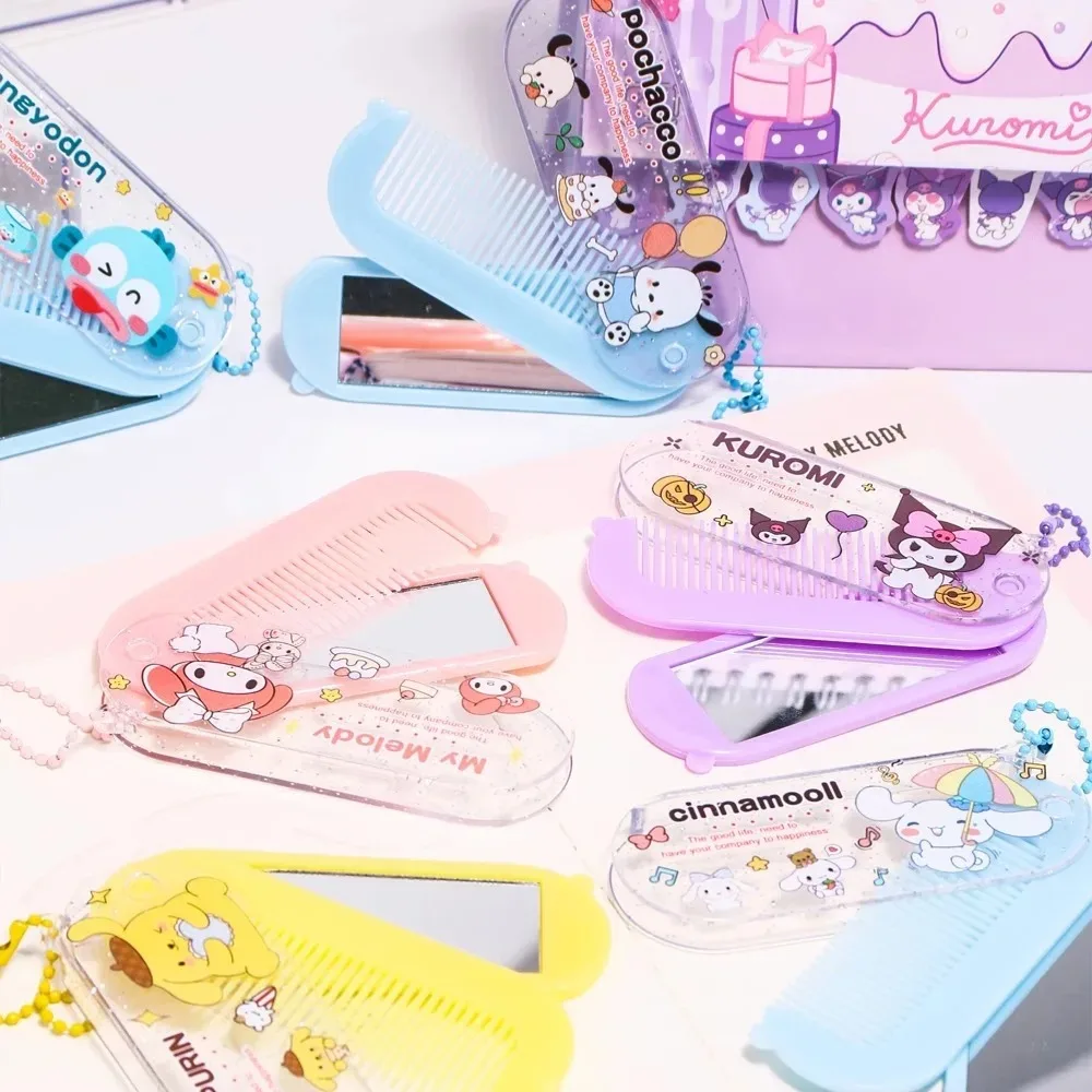 

Cartoon Folding Small Comb And Mirror Comb Integrated Set For Easy Portability The Best Gift For A Girlfriend