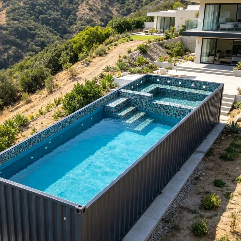 Customized Modular Container Pool, Quick Assembly System, Backyard Above Ground Pool, Summer Family Entertainment