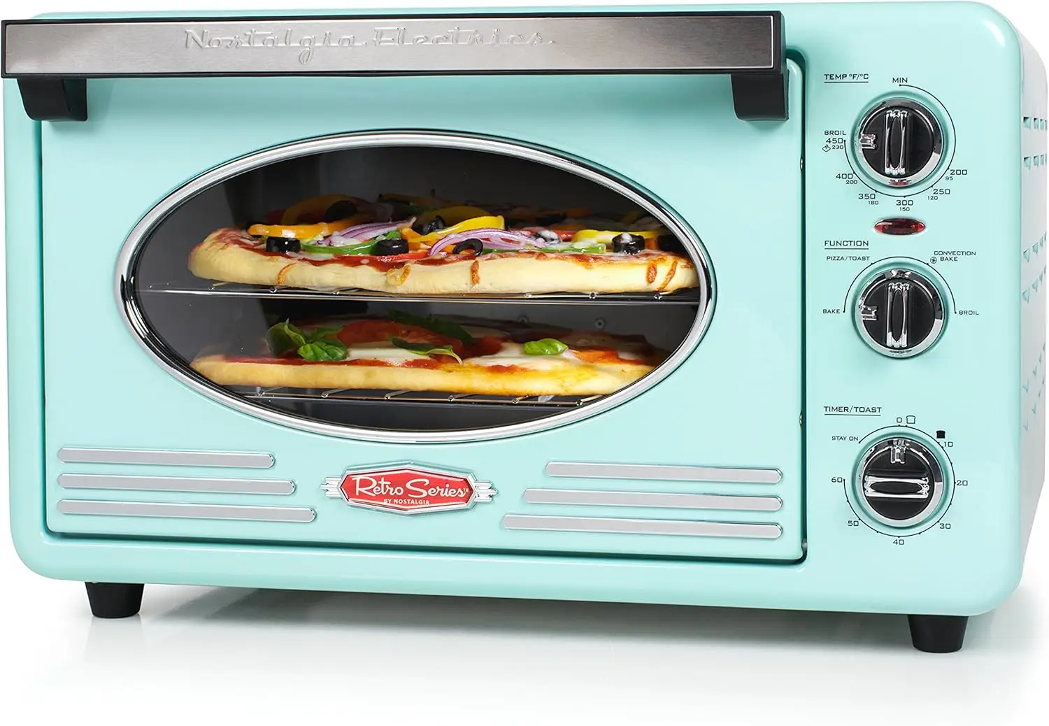 Oven, Toast, AirFry, Broil Functions Large Capacity Fits Slices of Bread Two 12 in. Pizzas-Includes Baking Pan and Fry