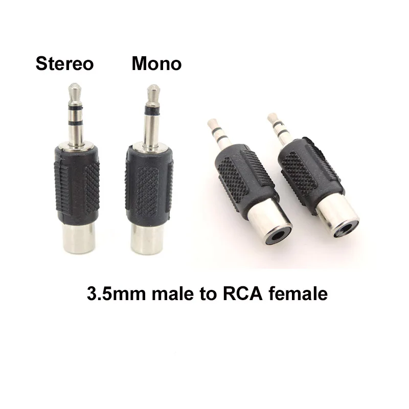 Conector de áudio rca jack para jack 3.5mm macho para rca fêmea mono 2/3 pólo adaptador estéreo plug para amplificadores fone de ouvido a7