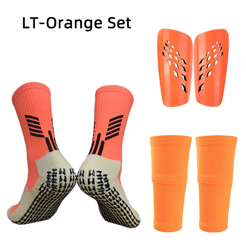 Equipment Football Shin Guards Set Adults Kids Sports Legging Cover Outdoor Protection Gear Non Slip Soccer Sock With Leg Guards