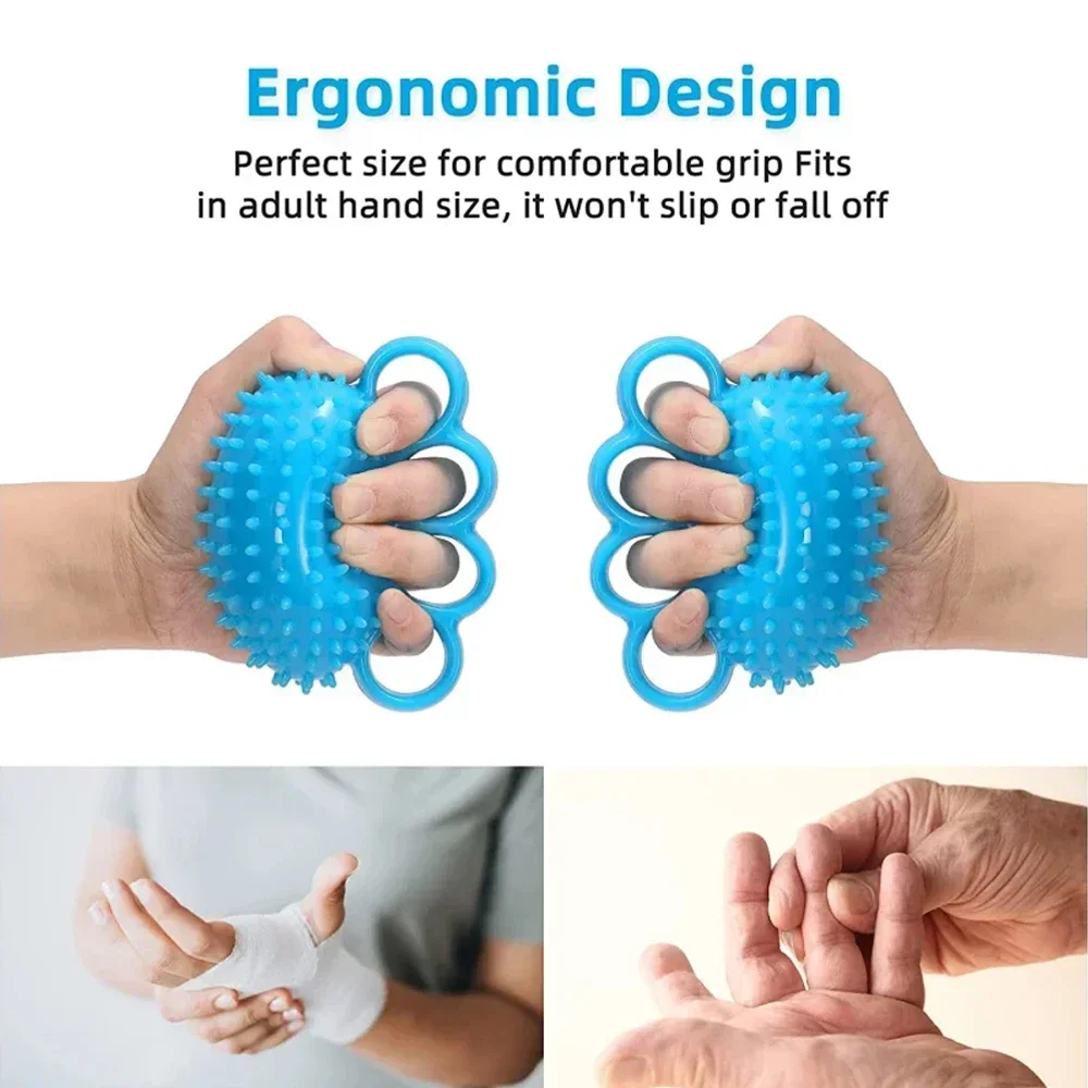 1Pcs Hand Grip Exerciser Strengthener,Four Finger Exerciser Ball and Hand Exercisers for Strength,Squeeze Ball and Stress Balls