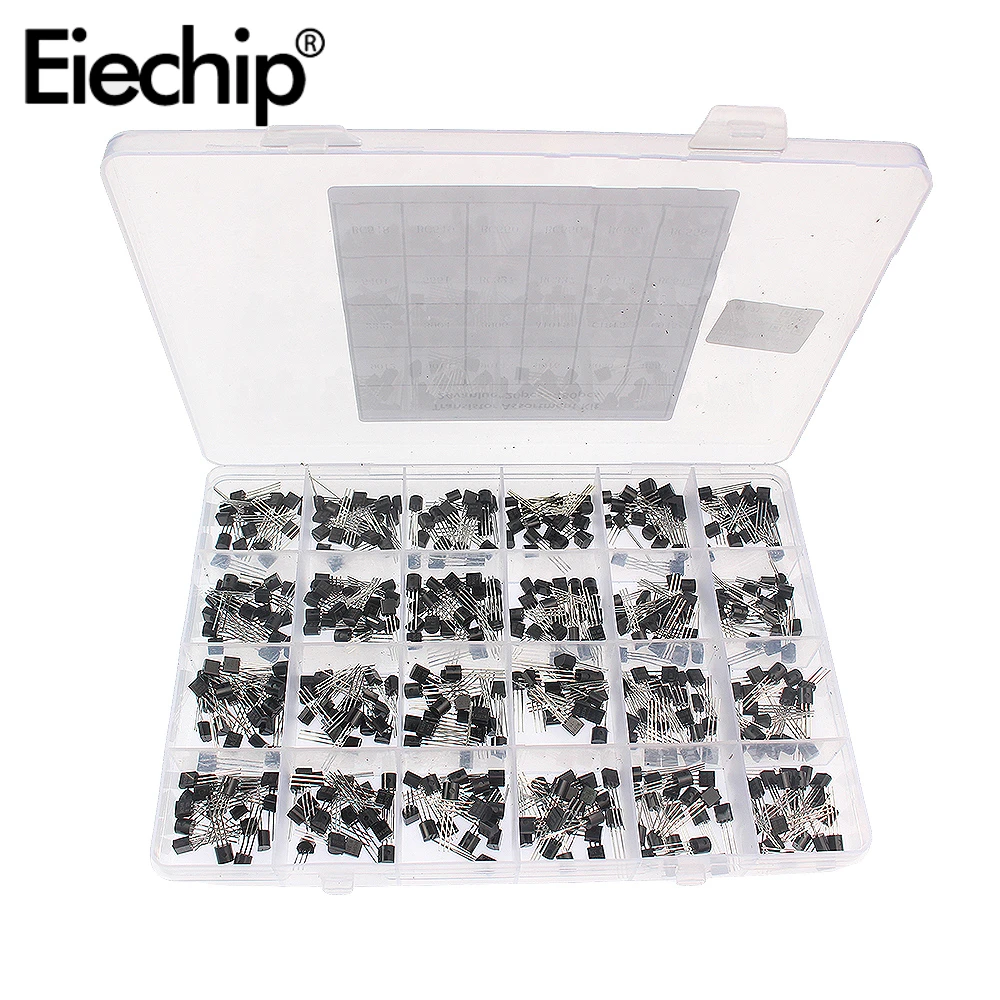 

480pcs TO-92 Transistor Kit 24 Value PNP NPN BC327 BC517 BC547 BC548 BC549 BC550 BC556 BC557 BC558 BC887 S8050 S8550 S9012 S9013