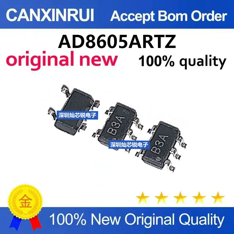 (5-100pieces)Brand new original AD8605ARTZ, marked B3A, SOT23-5 surface-mount precision amplifier chip