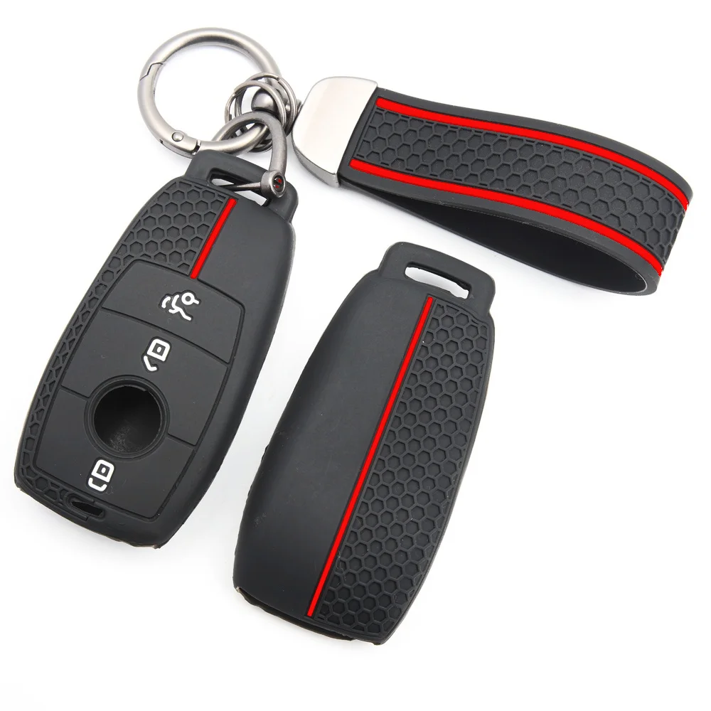 Key Case Cover With Lanyard For Mercedes Benz A B C E S Class W213 W205 E200 E260 E300 E320 AMG CLA Smooth Finish Perfect Fit