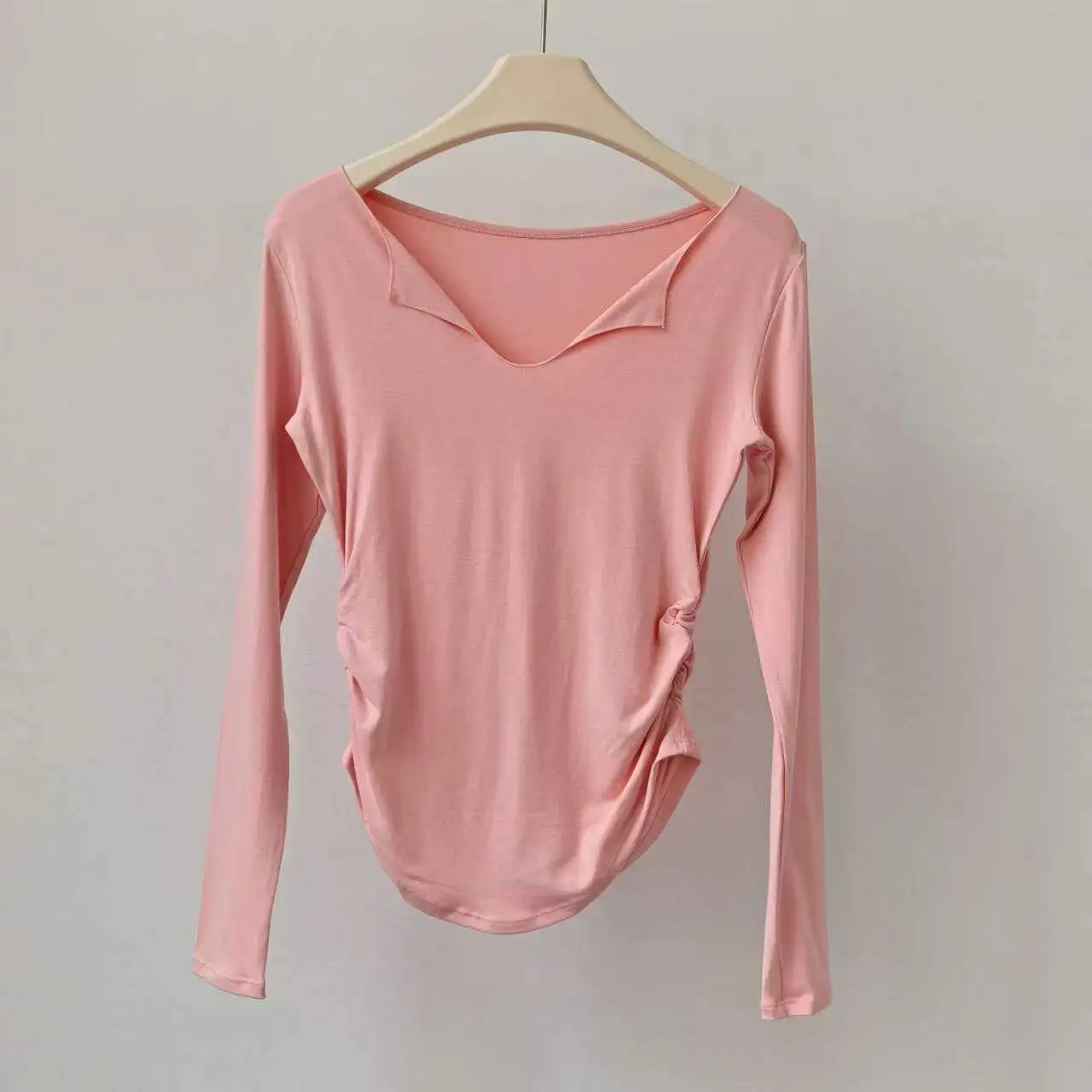 Temperament V-neck Yoga Wear Long-sleeved Women's Tight-fitting Breathable Sports Tops Slim Fit Sports Pilates Fitness Wear