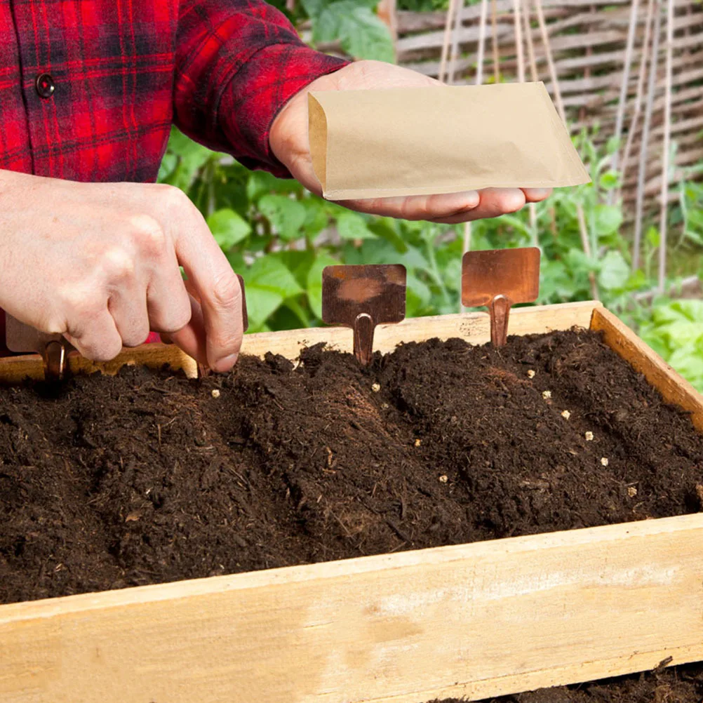 

100 Pcs Gardening Seed Bag Kraft Paper Wheat Packaging Storage Pouches Envelopes