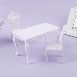 1/6 bjd doll dining table set chair miniature Kitchen Furniture Computer Office Desk Chair For Dollhouse Decoration