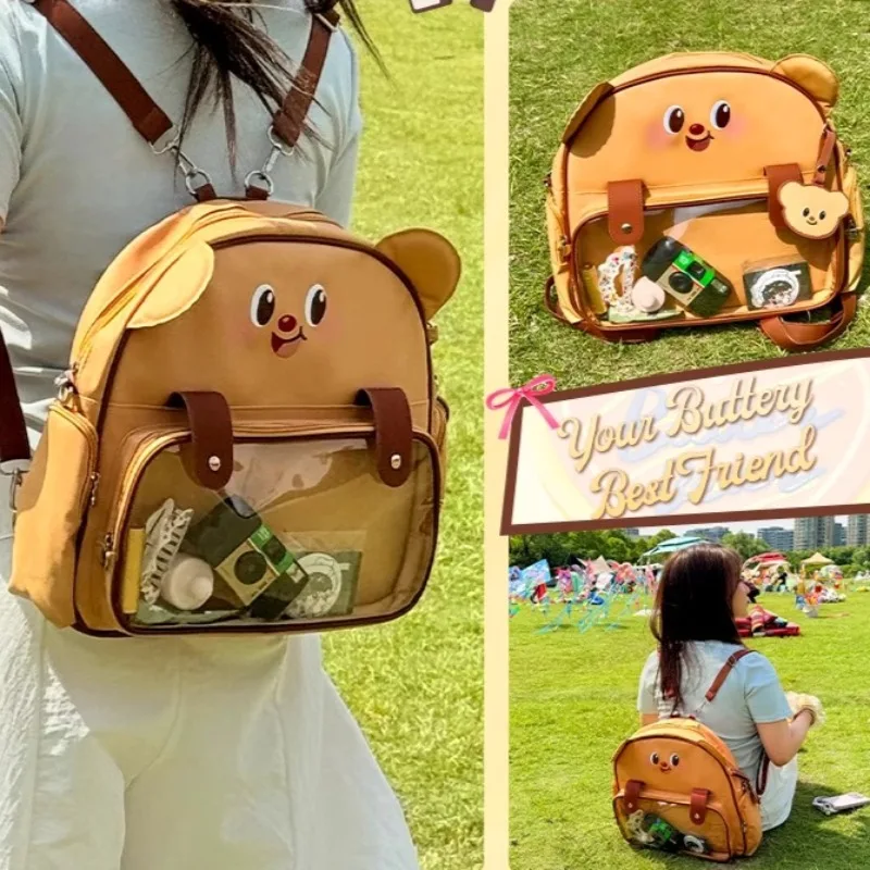 Nowy Plecak Butter Bear, Kreskówkowy Butter Bear Itabag, Gadżety Anime, Prezent Świąteczny, Półprzezroczysty Ekspozytor na Odznaki, Do Dojazdów do Pracy