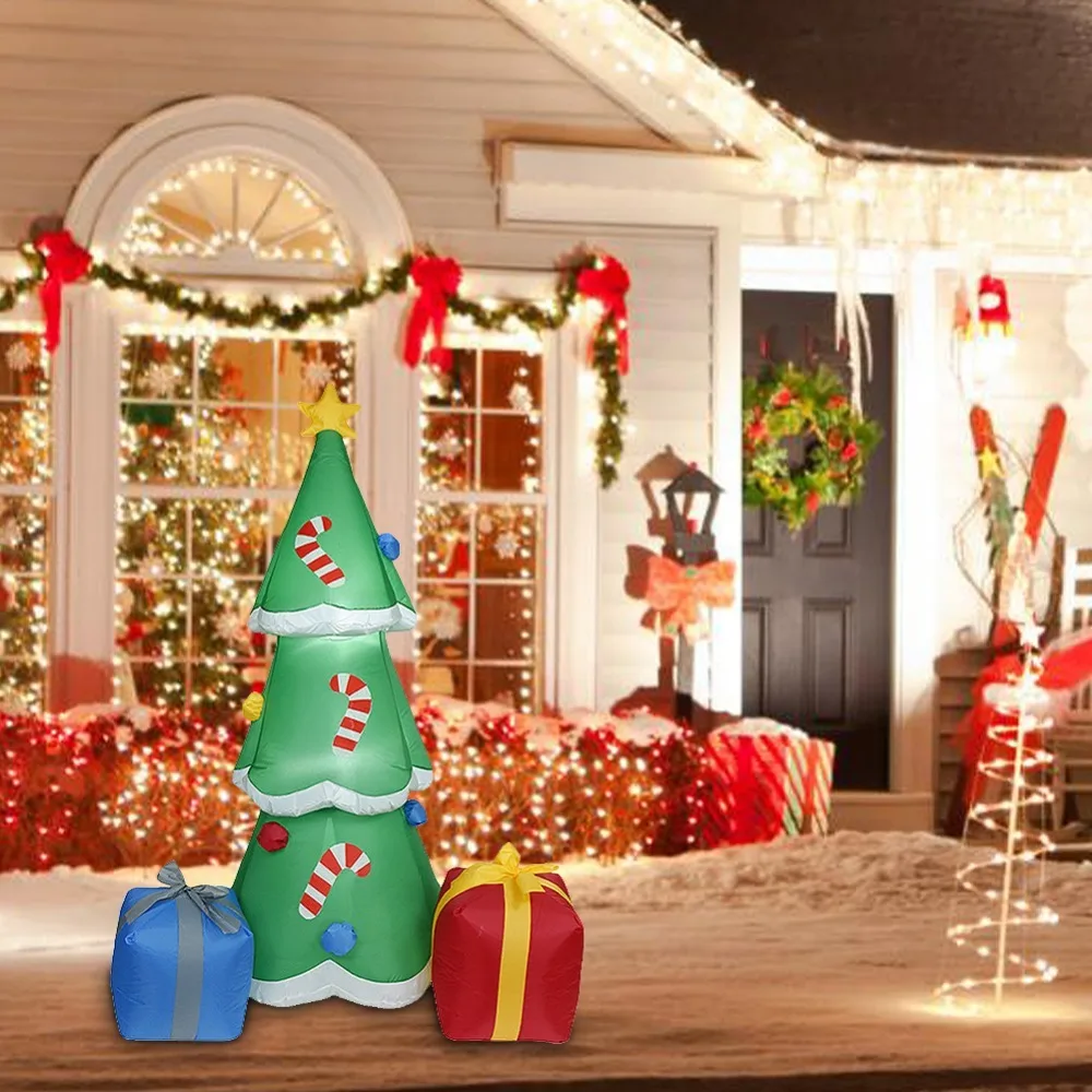 Imagem -03 - Papai Noel Molde Inflável para o Natal Decoração Luminosa Boneca Boneco de Neve Gigante Led Light Party Gift Outdoor Garden Decora