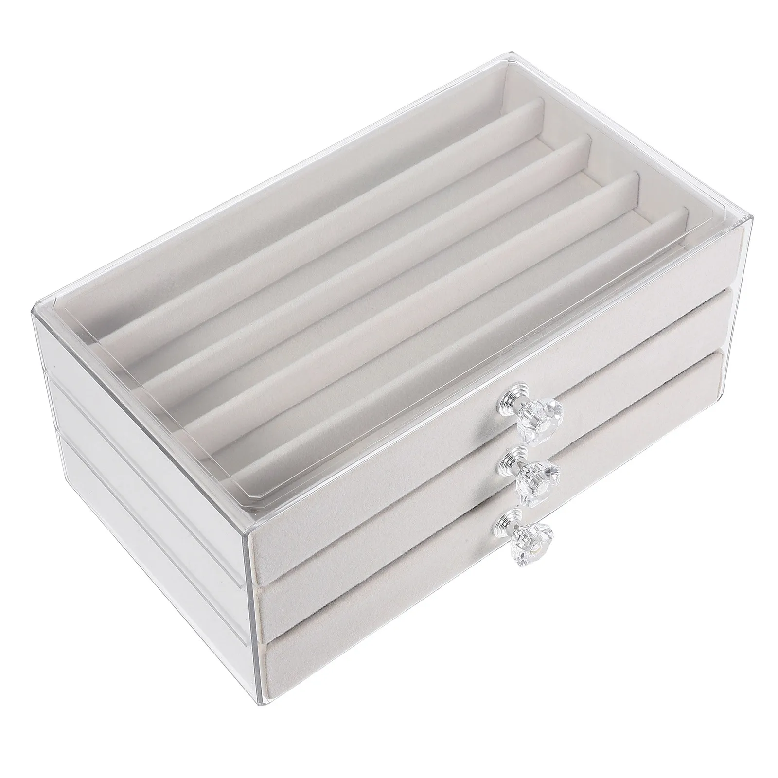 

Jewelry Organizer Box Dustproof Drawer Storage Case Necklace Holder Bracelet Holder Bead Container Vanity Tray for Women