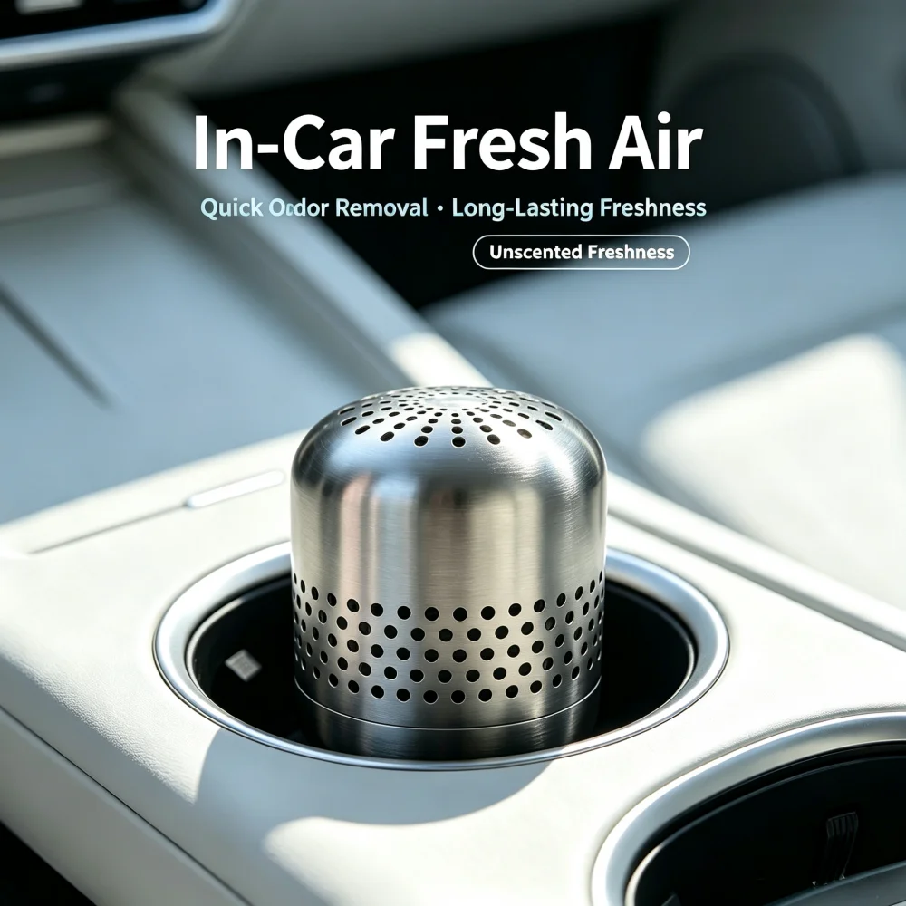 Car Air Purifier Odor Eliminator Stainless Steel Catalytic Car Deodorizer 10 Years Long Lasting Smell Remover for Vehicle Interior