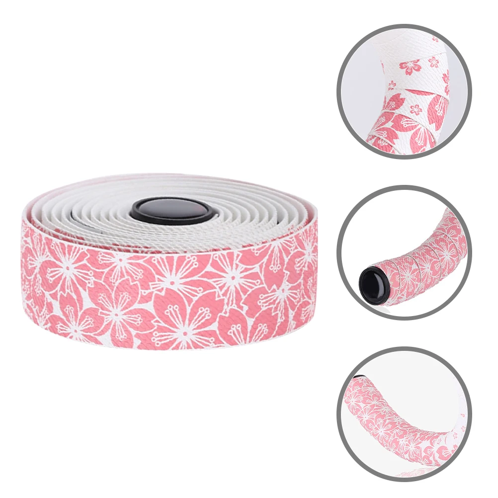 

1 Roll Cherry Blossom Pattern Bicycle Handlebar Tape Soft Sweat-Absorbing Non-Slip Bike Bar Wrap For Road Mountain Bikes Durable