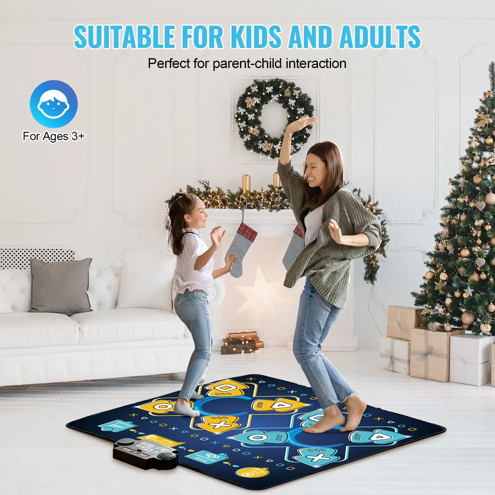 Dance Mat for Kids Dance Pad Toys Two Player Gift for 3+ Year Old Girls