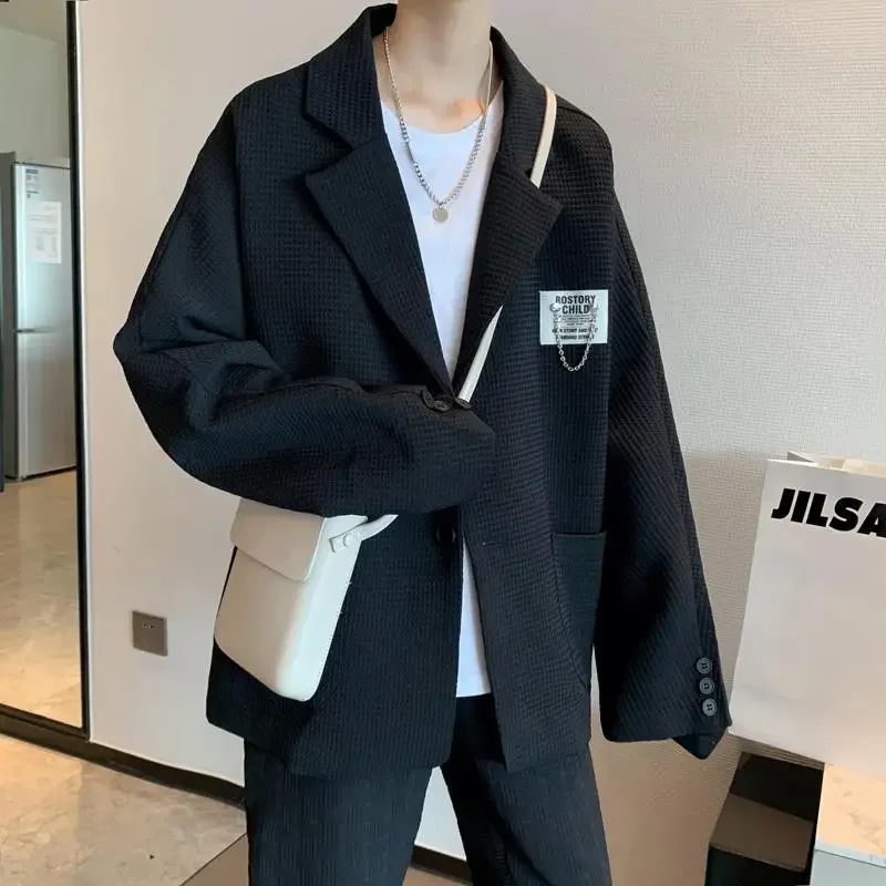 Oversize Short Plus Big Size Man Suits and Blazers Coats Jacket for Men Black Cropped Fashion 2024 Classic High Quality Summer