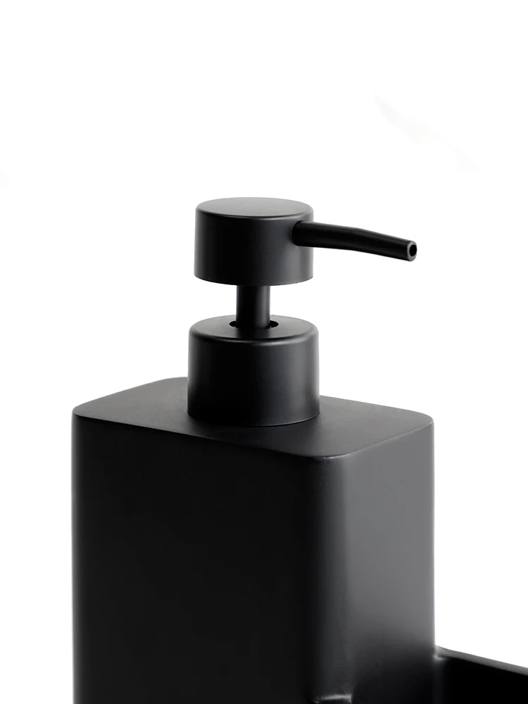 450ml Kitchen Dish Soap Dispenser Black Bathroom Liquid Soap Dispenser with Sponge Holder, Dish Soap Dispenser Pump Bottle