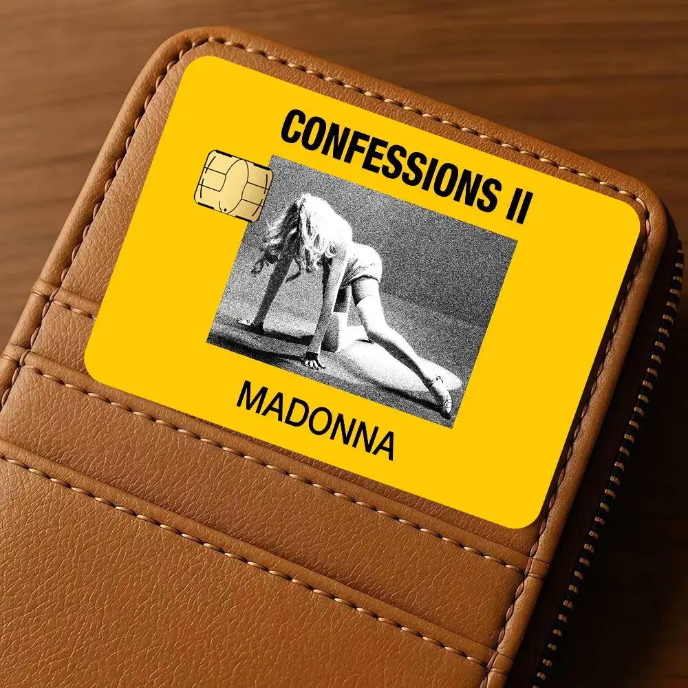 M-Madonna Confessions II 2026  Cartoon Credit Card Skin Stickers For Bank Card Bus Metro Card Sticker Waterproof Women Gift