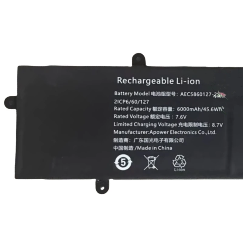 For Tongfang Ran14 14-5BB4U AEC5860127-2S1P 2ICP6/60/127 7.6V 45.6Wh 6000mAh Laptop Battery For Mechrevo WUJIE 14 Notebook