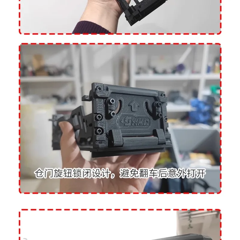 RLAARLO JK07 1/7 Camion cingolato Portale Telaio Vano batteria Rc Auto Modifica e aggiornamento Parti Accessori