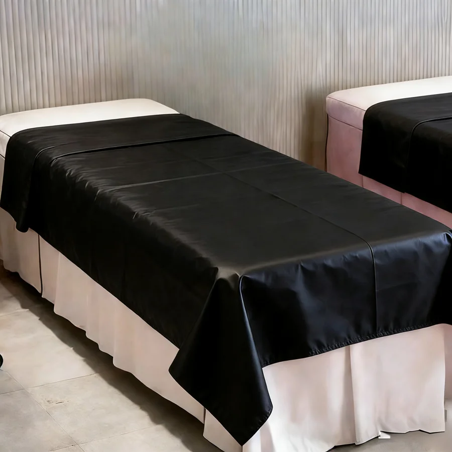 Waterproof Bedspread Anti Fouling and Easy To Clean High Quality Pure Bed Cover Black PVC Household Bedding Protective Cover