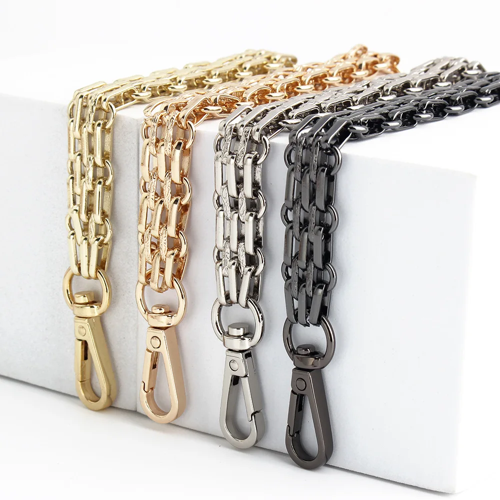 30/60/100/120cm 16mm polished silver purse metal chain handbag strap replacement shoulder chain DIY crossbody bag chain