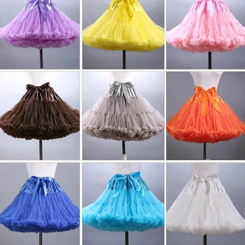 Rok MIni Wanita Keluaran Baru Tutu Rockabilly Pakaian Bawahan Pengantin Pernikahan Vintage Pendek Ketat Tulle