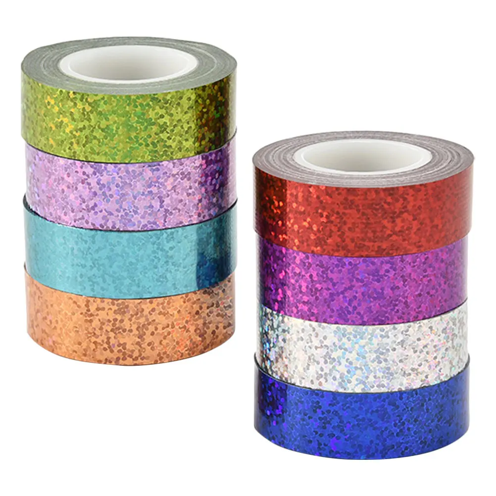

Laser Cloth Tape Holographic Glitter Adhesive Washi Crafting Holiday Decor Kit Reflective Masking DIY Project Supplies