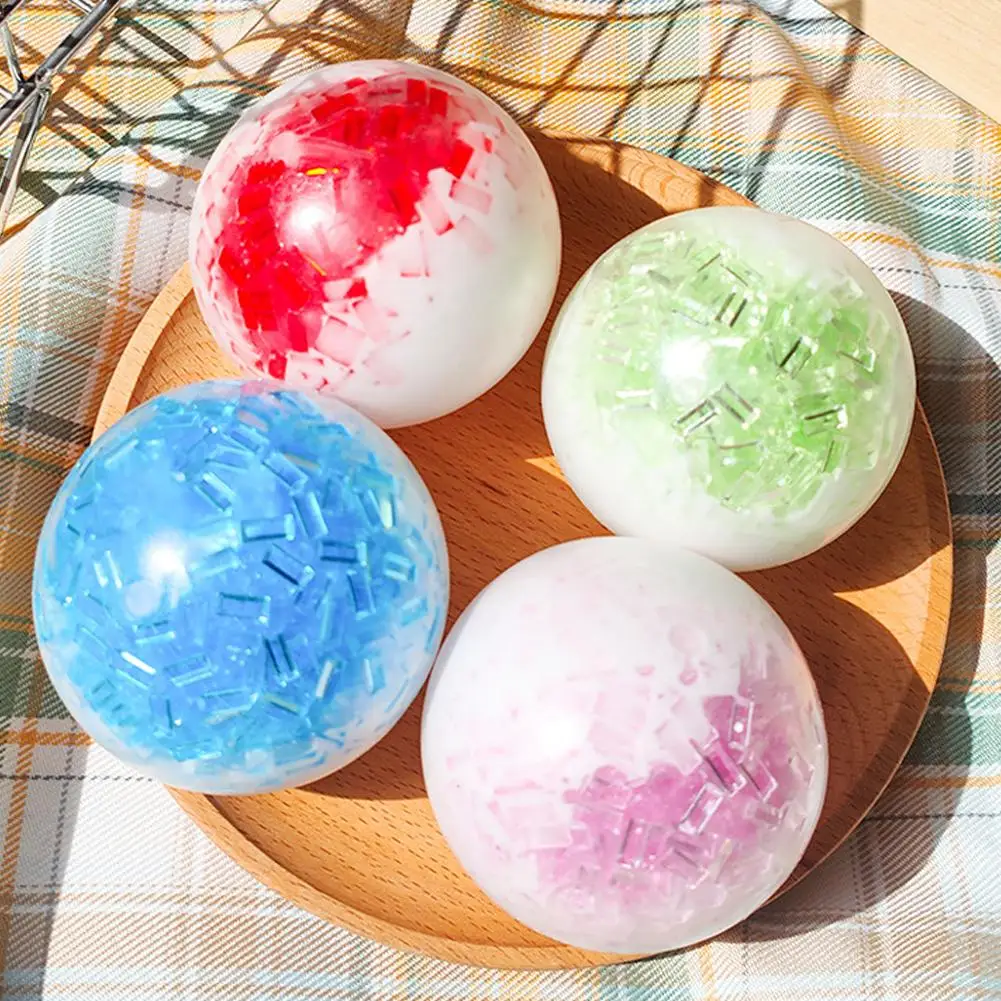 Langsam Aufsteigender Eisriss-Kristallkugel-Squishy-Fidget-Spielzeug mit Mattierter Eistextur, Quetsch-Stressball, Anti-Angst-Beruhigungsspielzeug