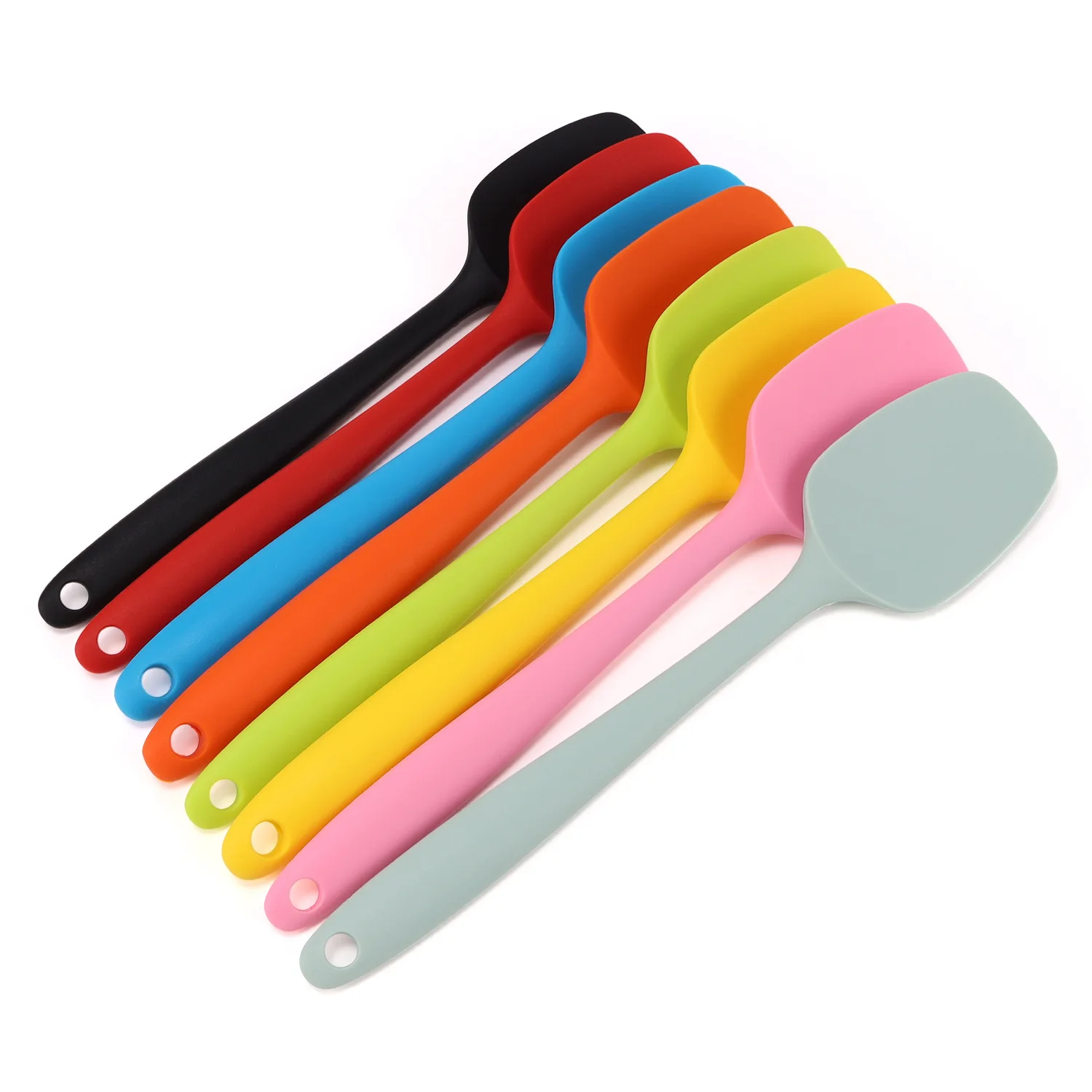 LMETJMA 28cm szpatułki silikonowe żaroodporna łyżka łopatka Non-Stick Spoonula elastyczne skrobaki do pieczenia narzędzie do mieszania JT20