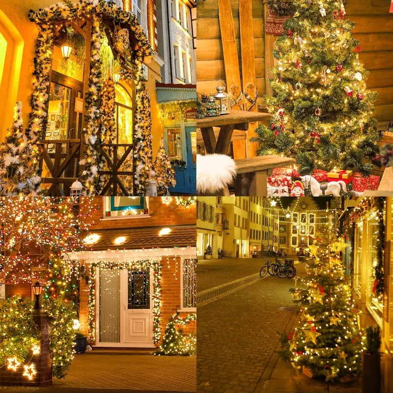 Solar String Lights for Outside LED Solar Fairy Lights 8 Modes Balcony Lights for Tree Patio Christmas Party Wedding Decor