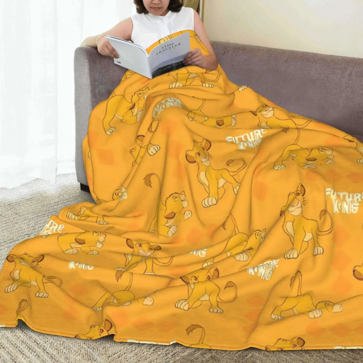 Simba Lion King Blanket Warm Pattern Plush Throw Blanket For Bedroom Decorative Flannel Bedspread Bed Cover