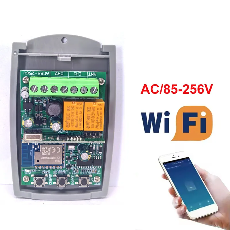 Tuya WIFI فتحت باب المرآب بوابة استقبال 2ch 433mhz 433.92mhz العالمي الثابتة المتداول رمز متعدد العلامة التجارية تحكم التبديل