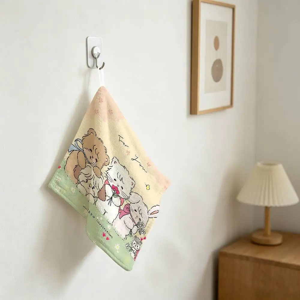 M-Mikko Illustrations Polyester Cotton Daily Towel, Hanging Kitchen Hand Wiping Cloth, Durable For Whole House Use